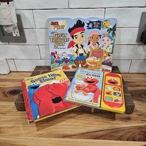 Sesame Street & Disney Lift A Flap & Sound Book Bundle Elmo Monster